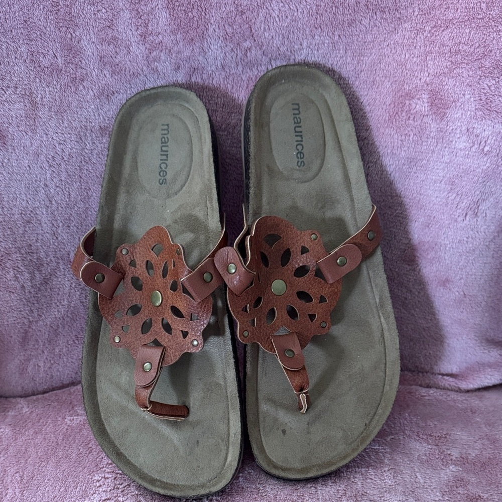 Maurices Brown Cutout Sandals - Picture 2 of 3